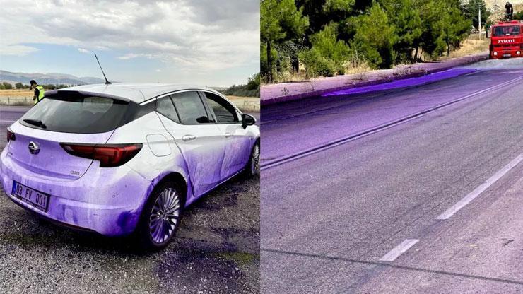 Karayoluna boya döktü! Cezası belli oldu Karayoluna boya döktü! Cezası belli oldu