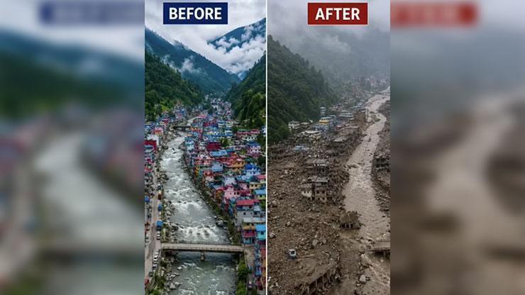 Nepalden çarpıcı görüntü Felaketin öncesi ve sonrası