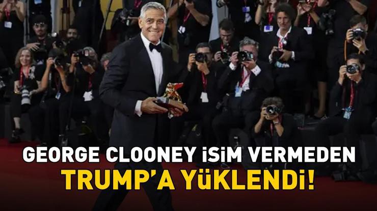 George Clooneye Yaşam Boyu Başarı Altın Aslan ödülü İsim vermeden ABD Başkanı Donald Trumpa yüklendi