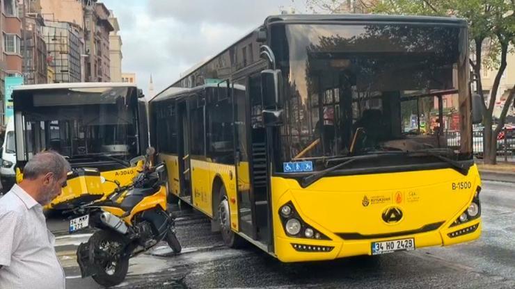 Şişhane’de iki İETT otobüsü çarpıştı