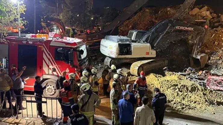 İstanbulda korkutan anlar Yıkımı yapılan 6 katlı bina çöktü: Yaralılar var