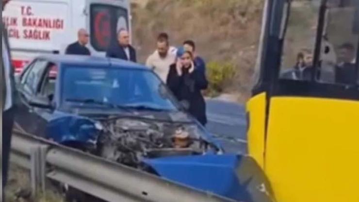 Başakşehir’de İETT otobüsü otomobille çarpıştı: 3 yaralı