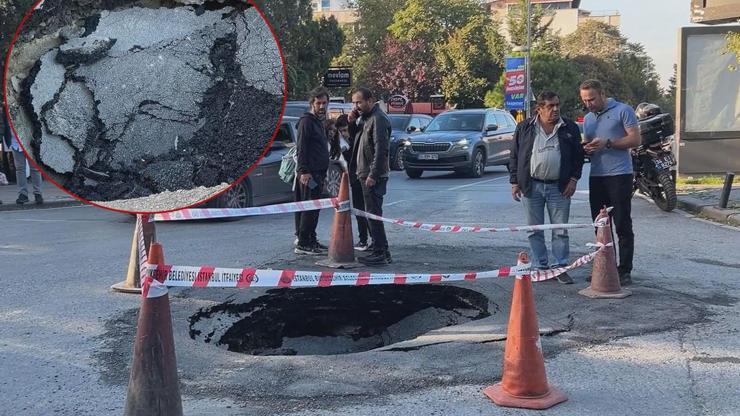 BİR ANDA YOL YARILDI İstanbulda faciadan dönüldü