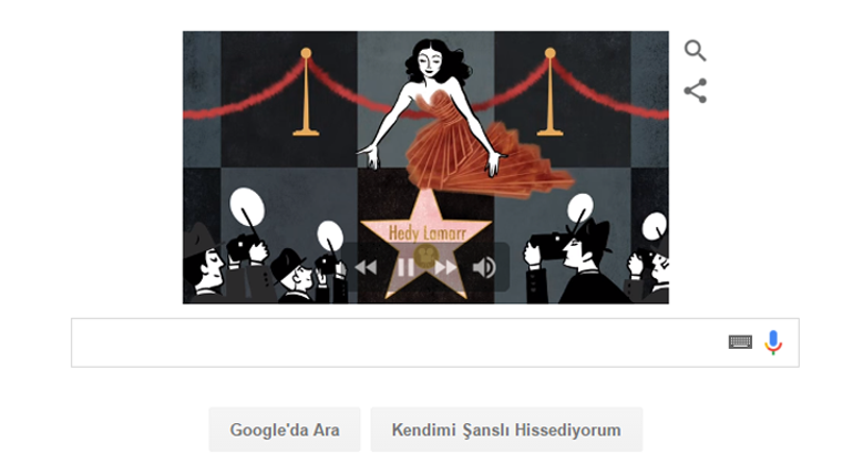 Hedy Lamarr Googlea doodle oldu