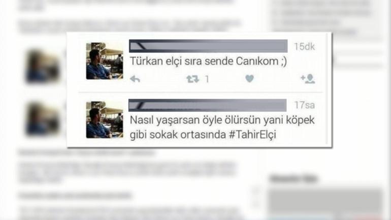 Tahir Elçinin eşi Türkan Elçiye tehdit