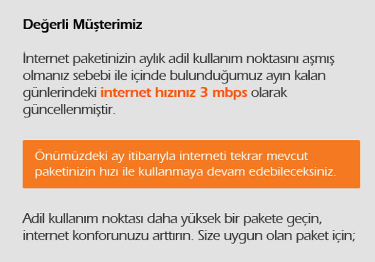 Türkiye genelinde internet hızı arttı Adil Kullanım Kotası kalktı mı