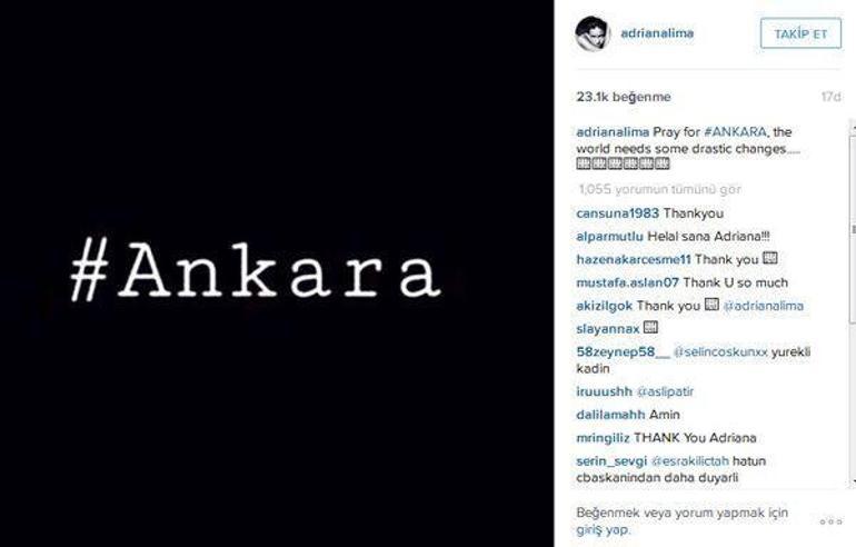 Adriana Limadan Ankara saldırısına tepki