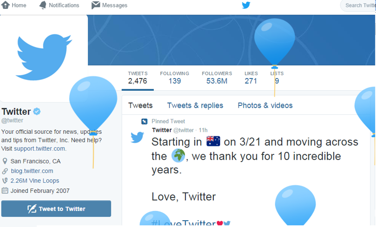 Twitter 10.yılını kutluyor