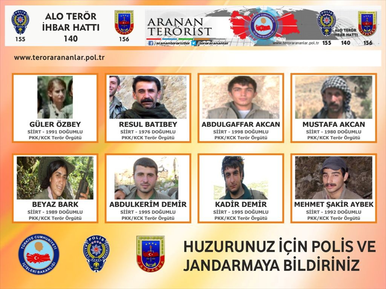 32 PKKlının fotoğrafları billboardlara asıldı