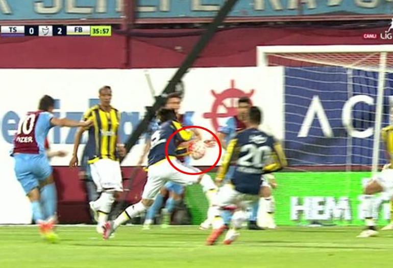 Trabzonspor-Fenerbahçe maçında tartışılan penaltı pozisyonu