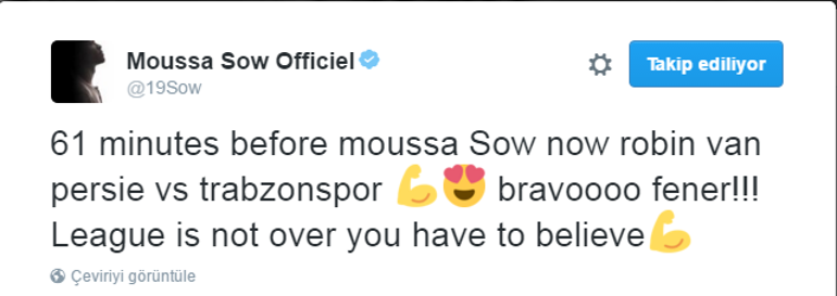 Moussa Sowun 61. dakika tweeti olay yarattı