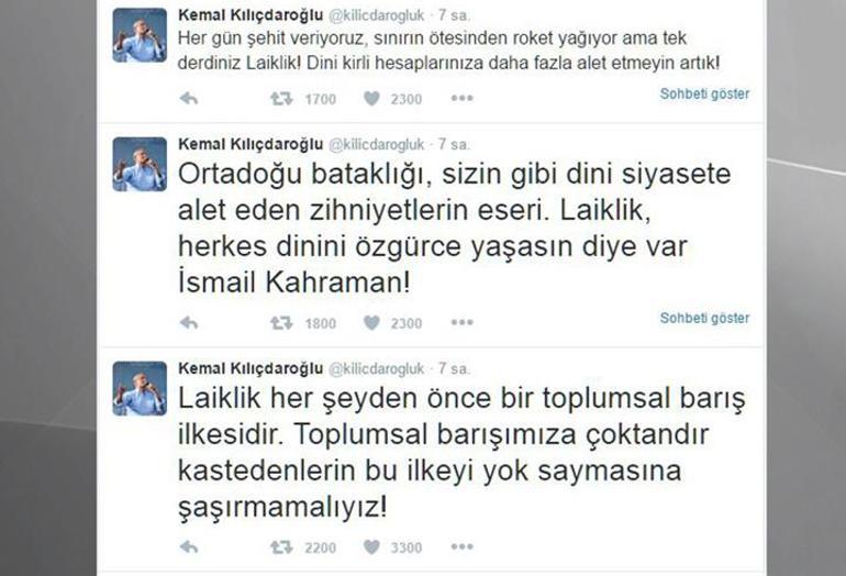 Kılıçdaroğlundan Meclis Başkanına laiklik tepkisi