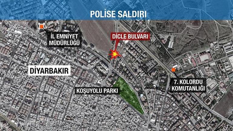 Diyarbakırda polise bombalı saldırı