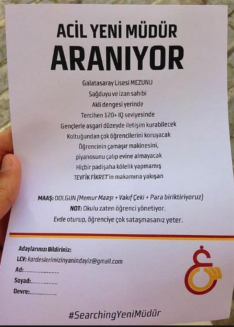 Galatasaray Lisesinde bildiri krizi