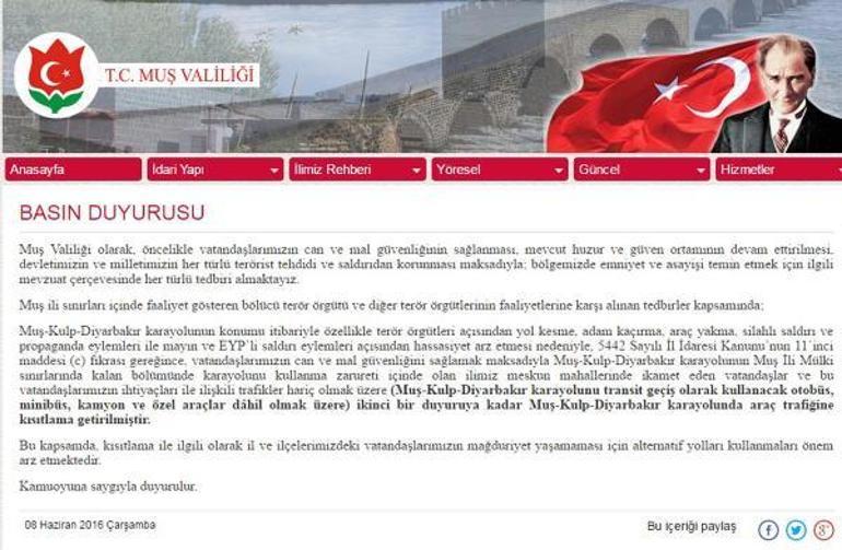 Muş Valiliğinden uyarı