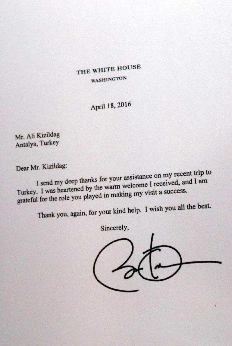 Obamadan Antalyaya mektup
