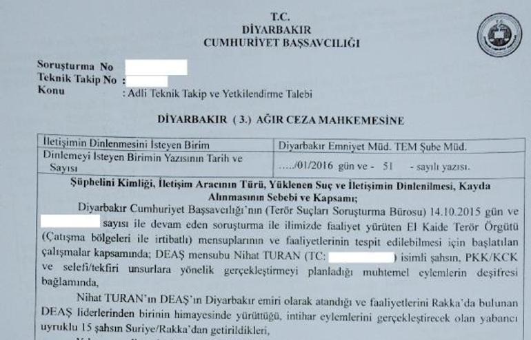 Savcı: Rakkadan Diyarbakıra 15 yabancı uyruklu canlı bomba gönderildi