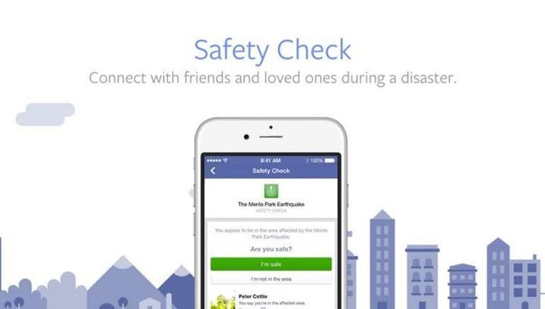 Facebookta Güvendeyim bildiriminde yeni uygulama