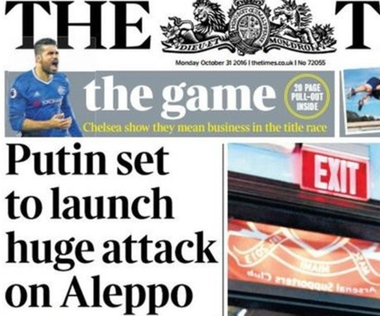 The Times: Putin Halepe saldırıya hazırlanıyor