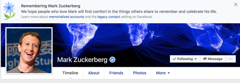 Facebook Zuckerberg dahil 2 milyon kişi için ölüm ilanı yayınladı