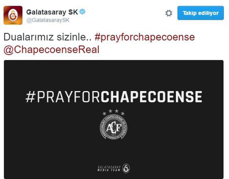 Galatasaray ve TFFden Chapecoense mesajı