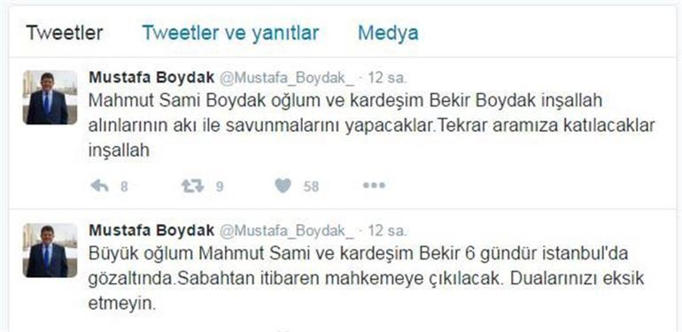 Boydak’ın oğlu ve kardeşi gözaltına alındı