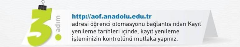 Kredi kartı konusunda önemli uyarı | AÖF kayıt yenileme işlemleri giriş