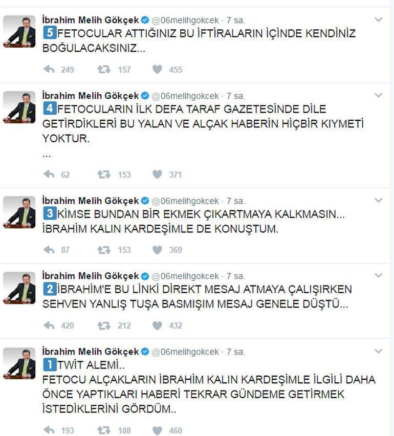 Melih Gökçek yanlışlıkla Twitterda bu mesajı paylaştı