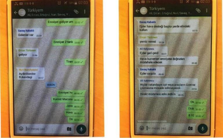 Darbecilerin Türkiyem adlı whatsapp grup yazışmaları iddianamede