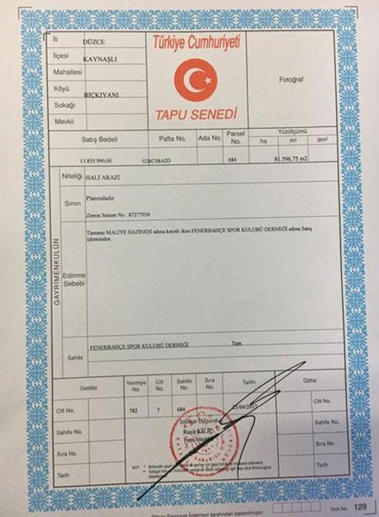 Fenerbahçe, Topuk Yaylasının tapusunu aldı