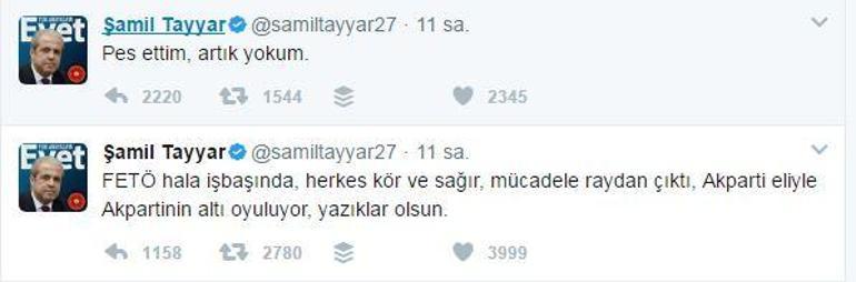 Şamil Tayyar pes dedi