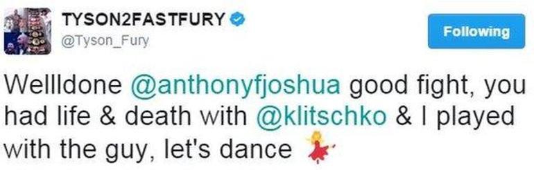 Tyson Fury Anthony Joshuanın meydan okumasını kabul etti