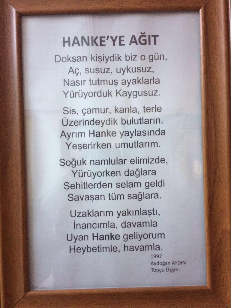 Tümgeneral Aydoğan Aydının Hankeye Ağıt şiiri duygulandırdı