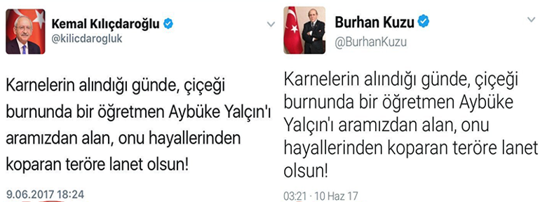 Burhan Kuzu Kemal Kılıçdaroğlunun tweetini kopyaladı