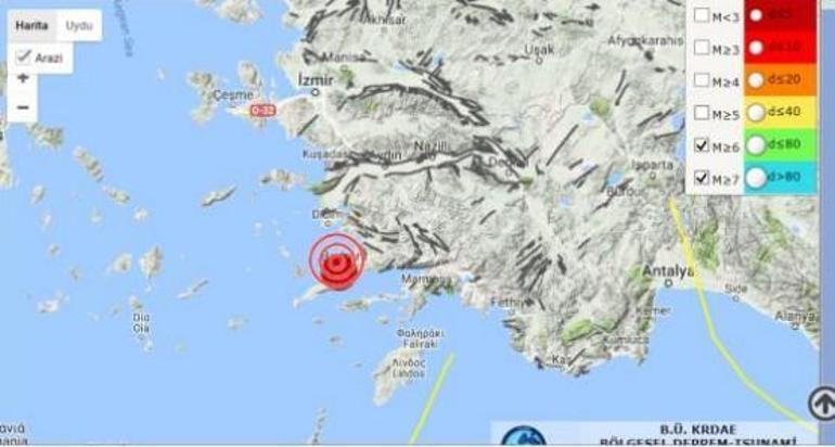 Kandilli Rasathanesi Egeden yaşanan son depremlerin listesini çıkardı: Bodrum depremi