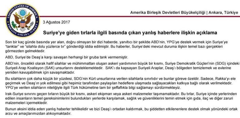 Son dakika: ABDden YPGye yardım açıklaması