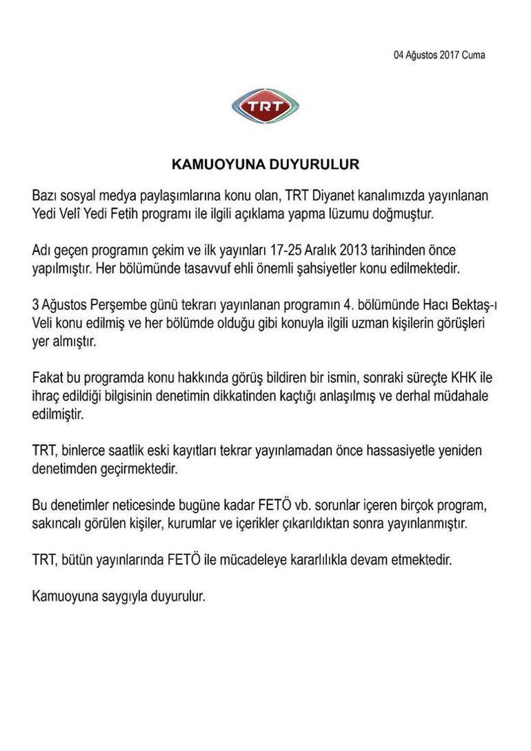 TRTden FETÖcü akademisyen açıklaması