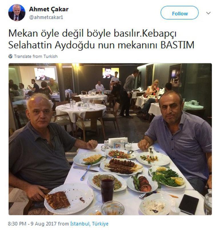 Ahmet Çakar kebapçı bastı