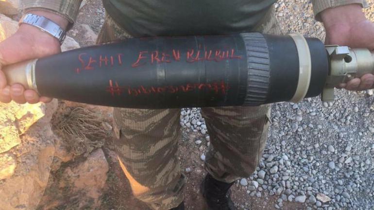 Operasyonda kullanılan bombaların üzerine Eren mesajı