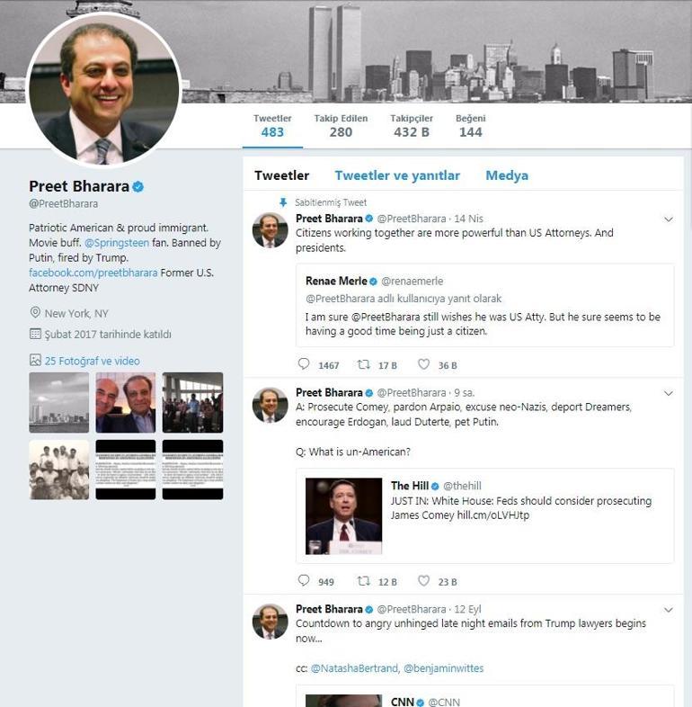 Savcı Bharara’dan ilginç Twitter mesajı