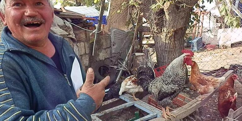 15 yumurta için 15 bin lira ceza yargıdan döndü, kararı tavuklarıyla kutladı