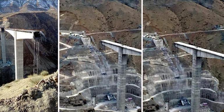 Siirtte inşa edilen Türkiyenin en büyük köprüsü çöktü