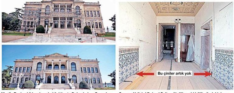 Dolmabahçe Sarayında restorasyon skandalı: Çiniler gitti yerine badana yapıldı