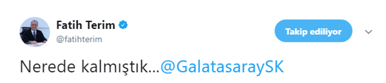 Fatih Terim Galatasaray ile anlaştığını twitterdan duyurdu