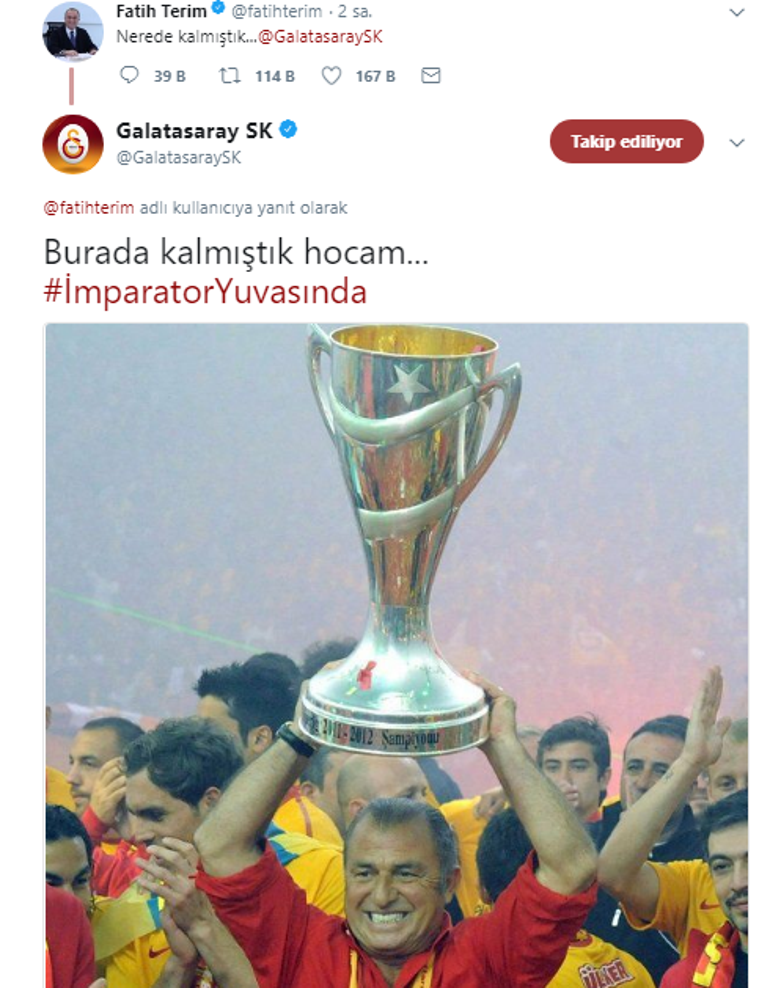 Fatih Terim yazdı Galatasaray cevapladı