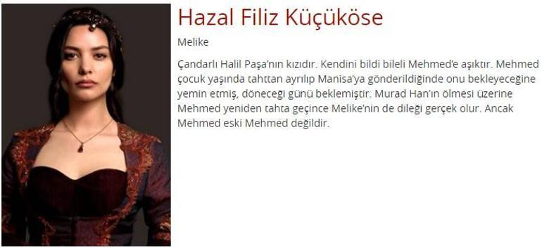 Hazal Filiz Küçükköse, Melike rolü ile Mehmed Bir Cihan Fatihi dizisinde