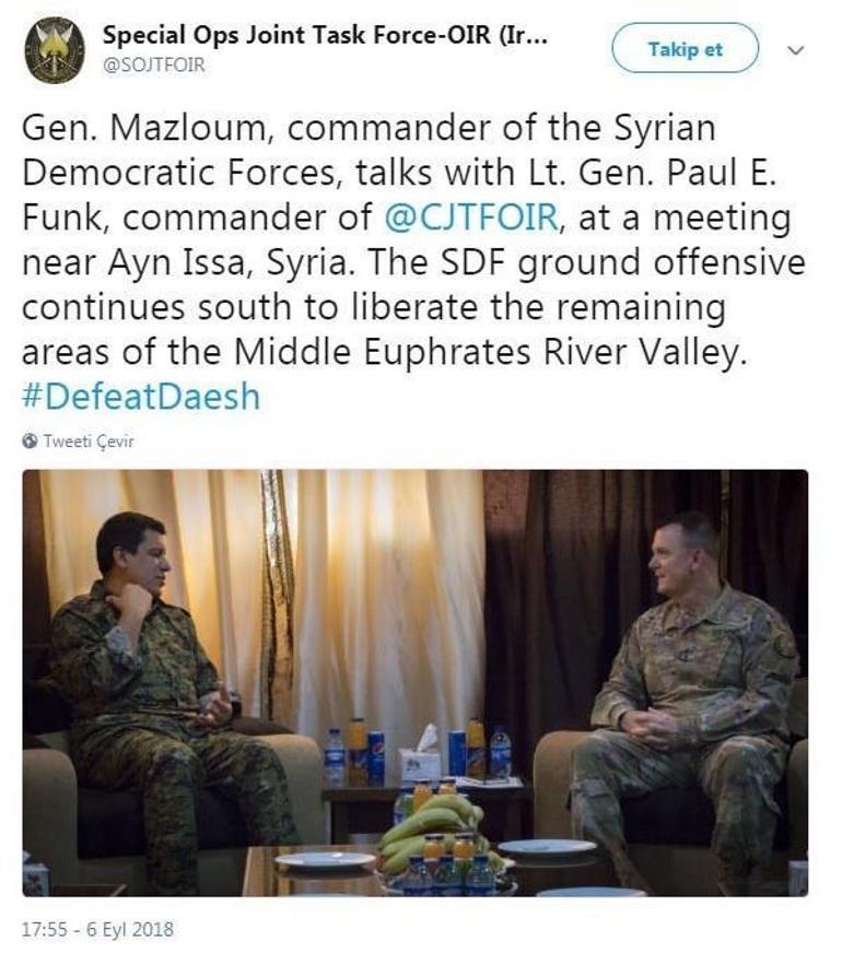 ABDli General, 4 milyon TL ödülle aranan YPGli terörist ile görüştü