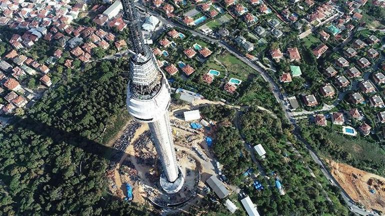 Çamlıcadaki TV kulesine restoran bölümü monte edildi