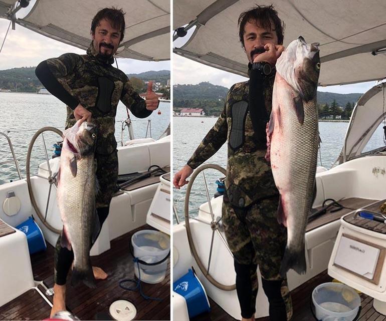 Zonguldaklı balıkçı dev levreği zıpkınla avladı
