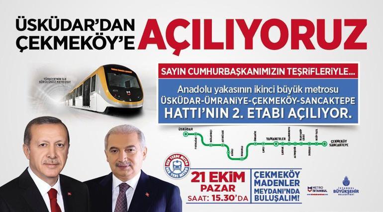 Ümraniye-Çekmeköy metro hattı 21 Ekimde açılıyor